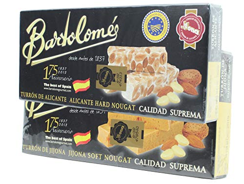 Bartolomé desde antes de 1837 Pack 2 Cajas Turrón - Alicante y Jijona - 2 x 150 Gramos