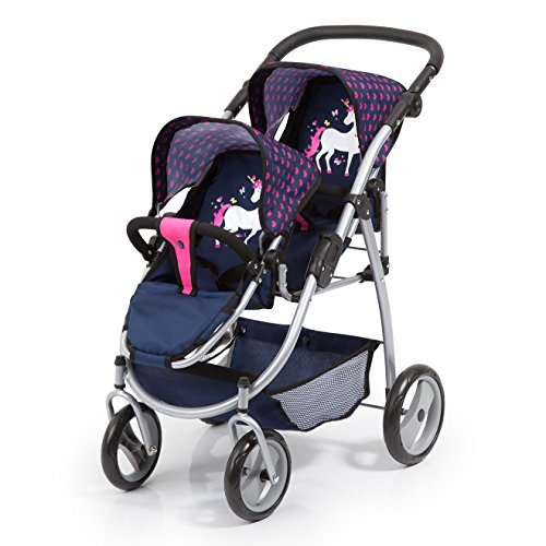 Bayer Design- Silla Gemelar Juguete Jogger, Cochecito de Muñeca, Color: Azul/Rosa (26554AA)