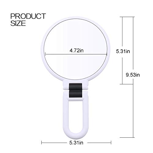 bayrick Maquillaje de Mesa de 2 Caras Espejo de un Lado con Espejo de Aumento 15X de 360 ° de rotación Espejo de Moda (White)