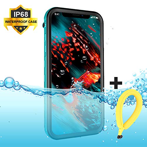 BDIG Funda Impermeable iPhone XS MAX, 360 Funda IP68 Certificado Delgado Cover a Prueba de choques Anti-rasguños Full Body con Protector de Pantalla Impermeable Funda para iPhone XS MAX (Azules Sets)