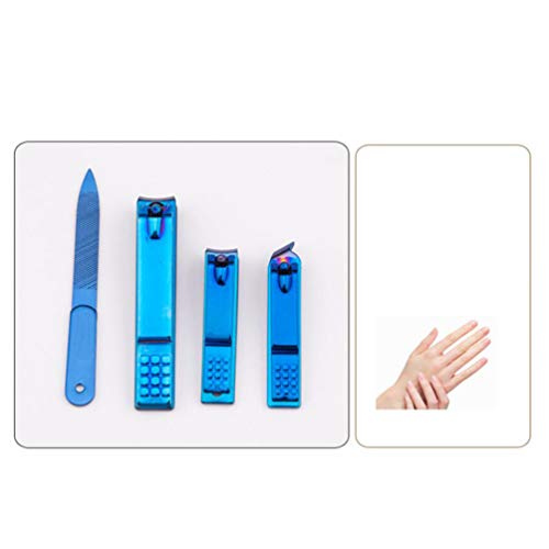 Beaupretty Set de Manicura Cortaúñas Kit de Pedicura de Acero Inoxidable Cortaúñas Cortaúñas Suministros de Manicura Portátiles con Bolsa para Viajes a Domicilio (Azul)