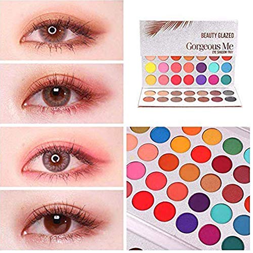 Beauty Glazed 63 Colores De Sombra De Ojos Polvo De Sombras De Colores Conjunto De Paleta Paleta De CosméTicos Mate Brillante Sombra De Ojos,Profesional Cosmético de Sombra de Ojos Paleta