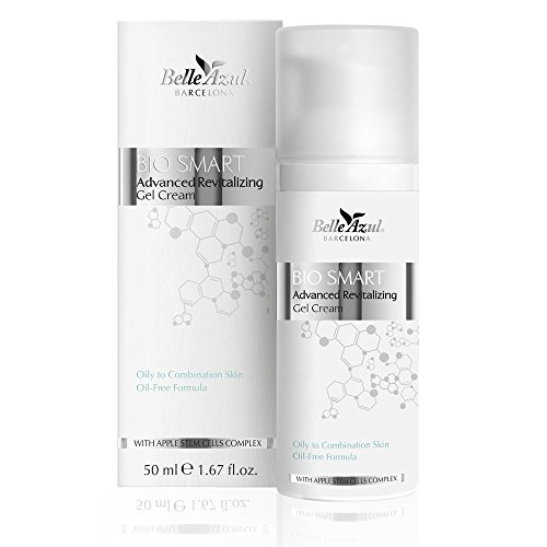 Belle Azul - BIO SMART - Gel Regenerativo Facial - Tratamiento Antienvejecimiento e Hidratante para pieles mixtas o grasas, con Células de raíz de manzana, Vegano, 50 ml