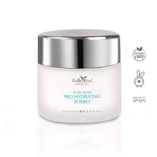 Belle Azul - PURE SWISS Gel crema Facial de Día ligera Antiedad, Enriquecida con Ácido Hialurónico y Vitamina C, Hidratante y nutritiva, todo tipo de pieles, acabado no graso y refrescante, 50ml