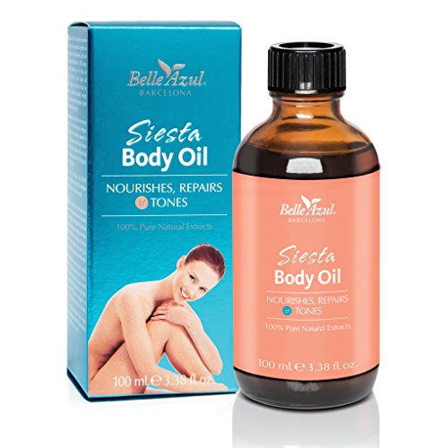 Belle Azul - Siesta Body Oil - Aceite Corporal Nutritivo y Reafirmante Natural con Aceite de Argán Orgánico Certificado por ECOCERTVegano 100ML