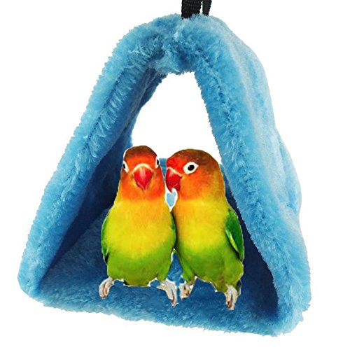 Bello Luna Loro Azul Nido de pájaro Mascota Nido de Invierno cálido Hamaca Colgante Cueva Jaula de Felpa Happy Hut Tienda de Cama (S)