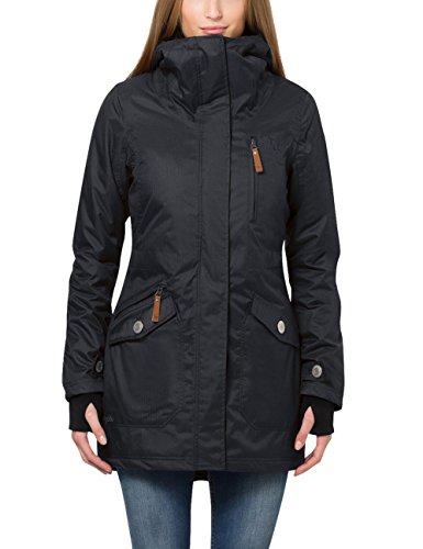 Berydale Parka para mujer con capucha y lazos para los pulgares, Negro, 38