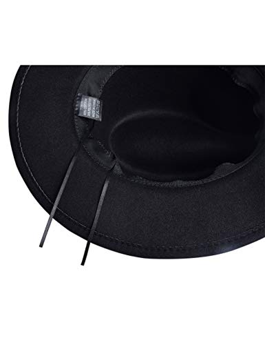 besbomig Sombreros de Sombrerera de Jazz para Hombres Mujer - Sombrero de ala Ancha Fieltro de Lana