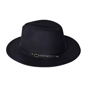 besbomig Sombreros de Sombrerera de Jazz para Hombres Mujer - Sombrero de ala Ancha Fieltro de Lana