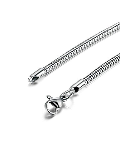 Besteel 3 MM Acero Inoxidable Pulsera Serpiente Cadena para Mujeres Hombres Brazalete Pulseras para Charms y Abalorios, 16.5CM