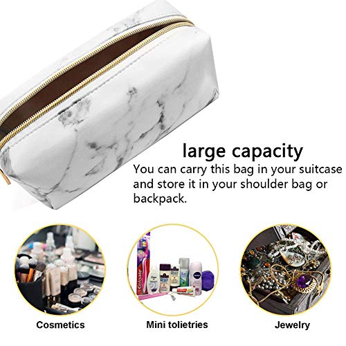 BETOY Bolsa de Cosméticos Organizador Organizador de cosméticos,Bolsa de Maquillaje de Mármol Caja de Maquillaje Contenedor para Herramientas de Maquillaje Viaje Bolso portátil del Lavado del Viaje