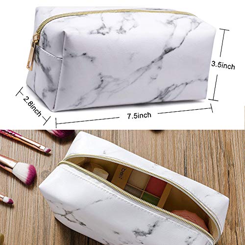 BETOY Bolsa de Cosméticos Organizador Organizador de cosméticos,Bolsa de Maquillaje de Mármol Caja de Maquillaje Contenedor para Herramientas de Maquillaje Viaje Bolso portátil del Lavado del Viaje