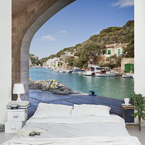 Bilderwelten Fotomural - Cala Figuera Mallorca - Mural cuadrado papel pintado fotomurales murales pared papel para pared foto 3D mural pared barato decorativo, Dimensión Alto x Ancho: 192cm x 192cm