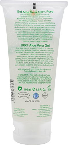 Bionatural 10670 - Gel con aloe vera dermogético, 100% puro en tubo, 100 ml x 2 unidades