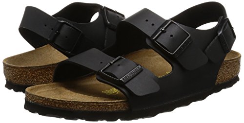 Birkenstock Milano Birko-Flor - Sandalias de dedo con correa en el tobillo unisex, suelas blandas, talla 40 (normal)