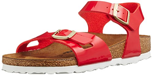 Birkenstock Rio, pestaña Trasera para Niñas, Rojo (Vernis Tango Red), 26 EU