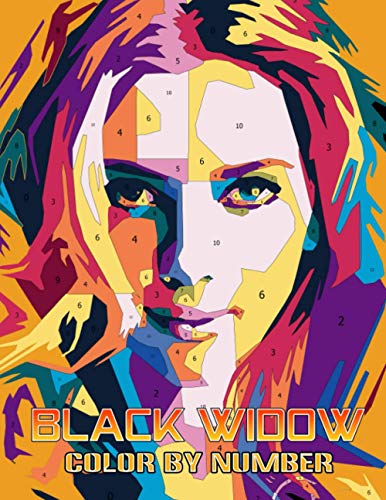 Black Widow Color By Number: Female Superhero Comic Marvel Character Illustration Color Number Book For Fans Adults Creativity Gift.