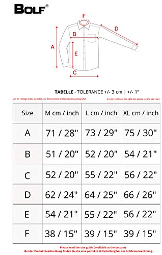 BOLF Hombre Camisa de Rayas De Manga Larga Cuello Italiano Camisa de Algodón Slim fit Estilo Casual 4784-A Azul Oscuro L [2B2]