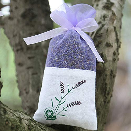 Bolsa de Lavanda Vacía, 20 Piezas Bolsita de Lavanda con Cordón Bolsa de Perfume púrpura vacía Bolsa de Lavanda Bolsas de Algodón Lavanda para Lavanda Especias y Hierbas (Violeta Claro)