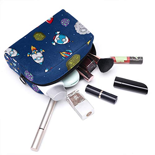 Bolsa de maquillaje con asteroide y estrella Oxford, bolsa de maquillaje, monedero, organizador de cosméticos, multifuncional, hecha a mano, bolsa de tela para mujer