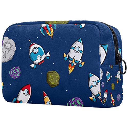 Bolsa de maquillaje con asteroide y estrella Oxford, bolsa de maquillaje, monedero, organizador de cosméticos, multifuncional, hecha a mano, bolsa de tela para mujer