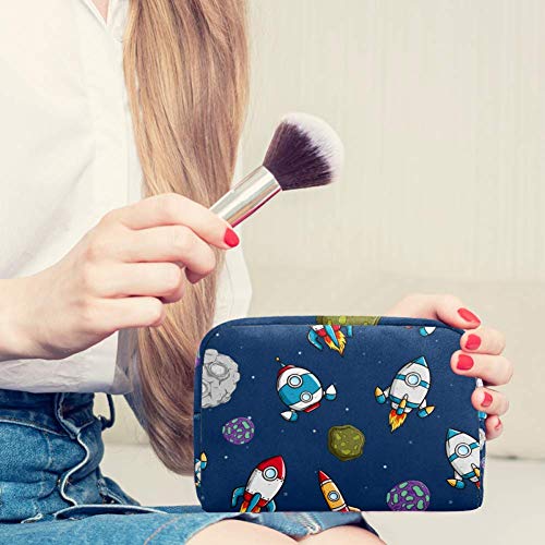 Bolsa de maquillaje con asteroide y estrella Oxford, bolsa de maquillaje, monedero, organizador de cosméticos, multifuncional, hecha a mano, bolsa de tela para mujer