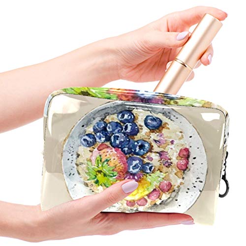 Bolsa de maquillaje portátil con cremallera bolsa de aseo de viaje para las mujeres práctico almacenamiento cosmético bolsa desayuno fruta avena