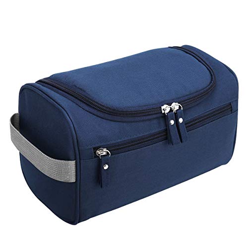 Bolsas de Aseo Neceser de Viaje Mujer Hombre Neceser para Colgar con con el Gancho Colgante Impermeable y Plegable Bolsa de Cosméticos de Baño Multifuncion para Viaje Hogar Vacaciones Azul