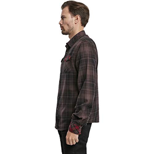 Brandit Hombres CheckCamisa Duncan Marrón / Negro tamaño S