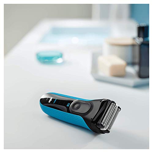 Braun Series 3 ProSkin 3040 s - Afeitadora Eléctrica Hombre, Afeitadora Barba Inalámbrica y Recargable, Wet&Dry, Color Negro y Azul