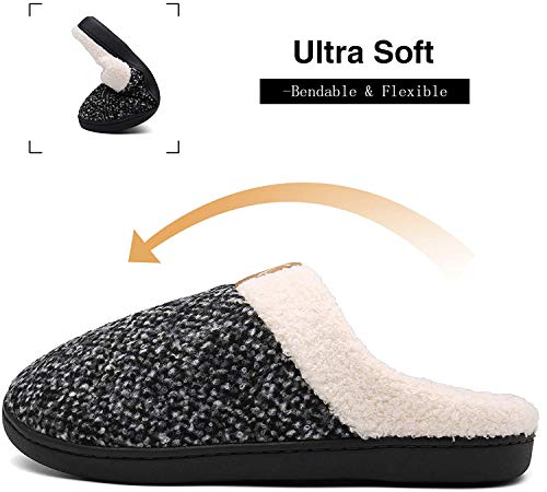 Brfash Zapatillas de Estar por Casa Hombre Invierno Memory Foam Pantuflas Suave Caliente Algodón Antideslizante