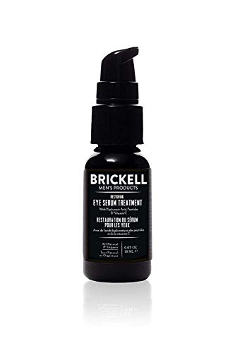 Brickell Men's Restaurating Eye Serum Treatment para Hombres, Suero para Ojos para Arrugas Firmes, Reduce las Ojeras y Promueve la Piel Juvenil 19 ml, Sin Perfume