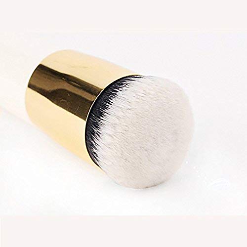 Brocha de Maquillaje Profesional, Cepillo de Base Cerdas Suave Redonda Grande, Pinceles de Maquillaje de Fundación Herramienta Cosmética, Sonrojo Polvo Aplicador BB Crema(2 piezas)