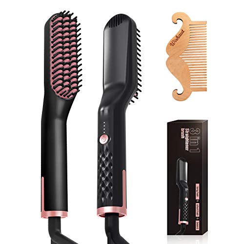 Brocha Para Alisado De Barba, Alisadora De Barba Eléctrica Peine Para El Cabello Alisadora De Barba Rápida Styler Peine Rizador Calor Para Hombres y Mujeres Por Nousuit