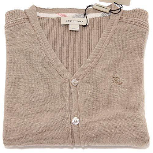 BURBERRY 9760F Cardigan Tortora Cotone Maglia Maglione Bimbo Sweater Kids [9 Months]