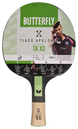 Butterfly Tiago Apolonoa TAX3 - Bate de Tenis de Mesa, Aprobado por ITTF 1,5 mm Pan Asia Caucho