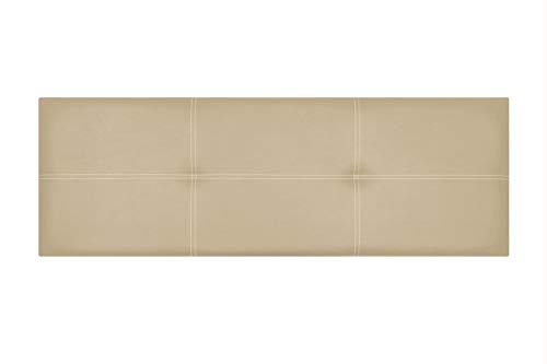 Cabecero de Cama Modelo Paris, en Doble Costura y tapizado en Polipiel Ahazar. Altura 50cm. Pro Elite. Color Beige. para Cama de 180 (Medidas 190x50x5) Pro Elite.