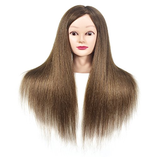 Cabeza de maniquí con pelo humano 100% profesional, práctica de peluquería, cabezales de muñeca con abrazadera