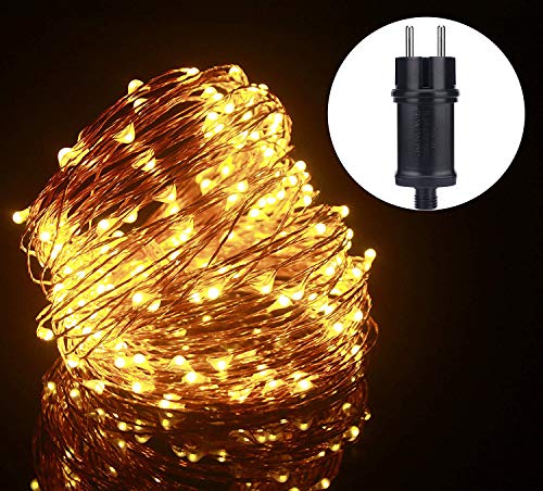 Cadena de Luces LED, ALED LIGHT Guirnalda de Luces de Navidad 20m 200 LED Blanco Cálido Alambre de Cobre Impermeable Luces Arbol Navidad Exterior Decorativas para Fiestas, Jardín, Patio, Boda, Árbol