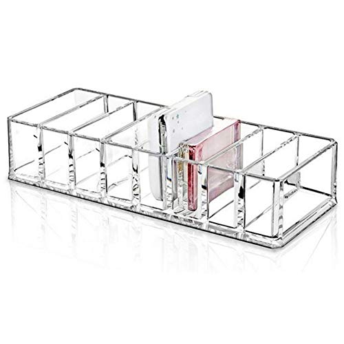 Caja organizadora de maquillaje de acr¨ªlico, con 8 compartimentos, organizador de mesa en tienda de hogar