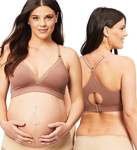 Cake Maternity Tutti Frutti Women's Seamless Wire Free Bamboo Nursing Bra (for Us B-e Cups) Sujetador Plunge, Moca, Small para Mujer