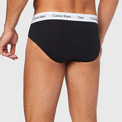 Calvin Klein 3P Hip Brief, Calzoncillos para Hombre (3 unidades), Negro (Black), Small