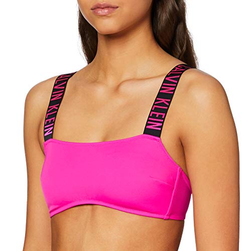 Calvin Klein Bandeau-rp Parte de Arriba de Bikini, Rosa (Pink GLO TZ7), (Talla del Fabricante: Small) para Mujer
