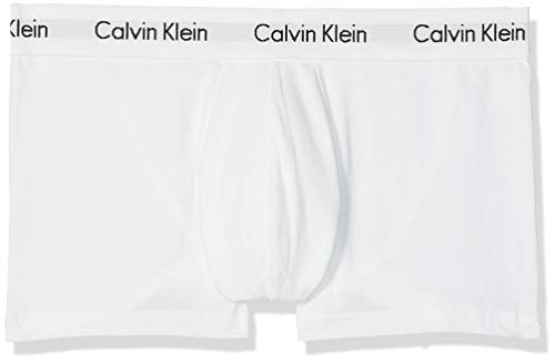Calvin Klein Hombre - Pack de 3 bóxers de tiro medio - Cotton Stretch, Blanco, XL, (Pack de 3)