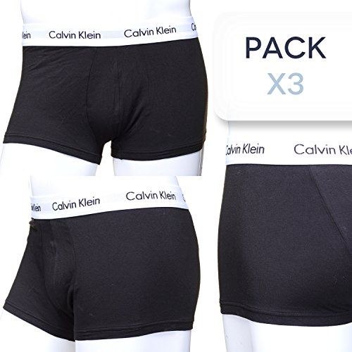 Calvin Klein Low Rise Trunk 3pk, Bóxer Hombre, Negro (Black 001), X-Small