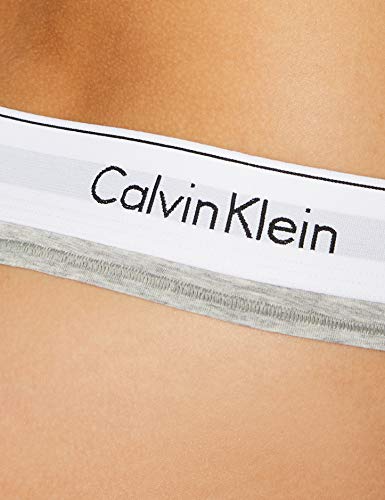 Calvin Klein Modern Cotton-Thong Tanga, Grau (GREY HEATHER 020), X-Small para Mujer