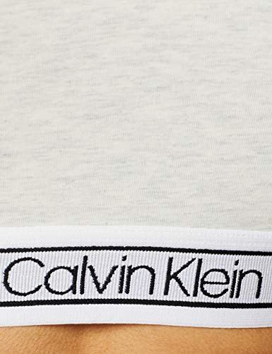 Calvin Klein Unlined Bralette (Reversible) Parte de arriba de bikini, Blanco (Snow Heather Ow5), 38 (Talla del fabricante: Small) para Mujer