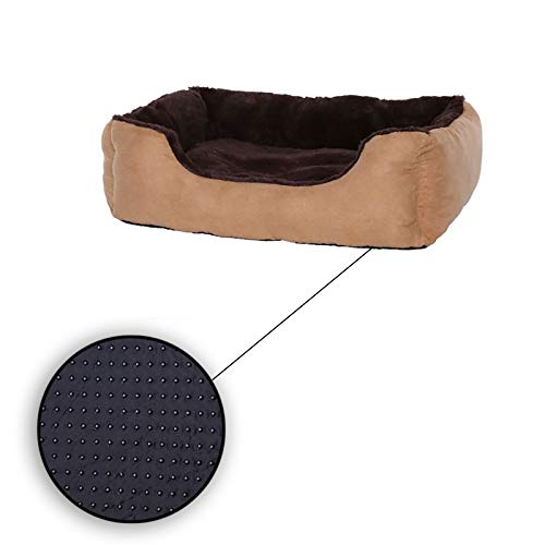 Cama para perros – Perros Cojín – Perros sofá con cojín Reversible tamaño y color a elegir (marrón / beige)