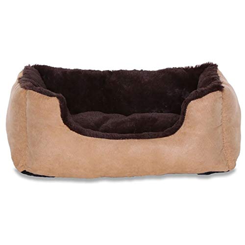 Cama para perros – Perros Cojín – Perros sofá con cojín Reversible tamaño y color a elegir (marrón / beige)