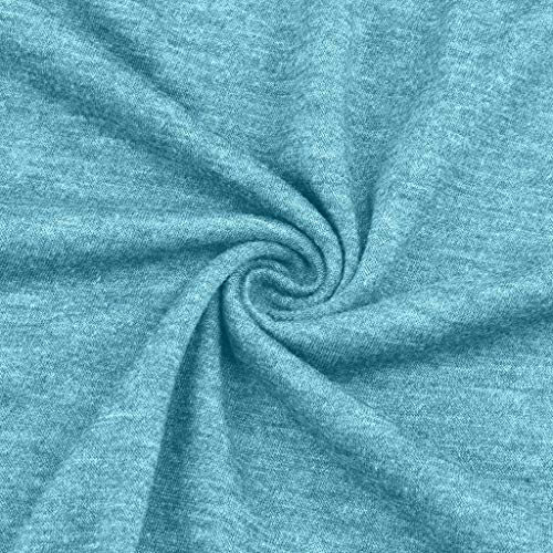 Camisetas Mujer Manga Corta SHOBDW Verano Playa Mar Blusa De Cuello Redondo Sexy Ahuecar Sólido Puro Ajustado Blusa De Hombro FríO Diario Azul Verde Tops para Mujer S-XL(Azul,L)